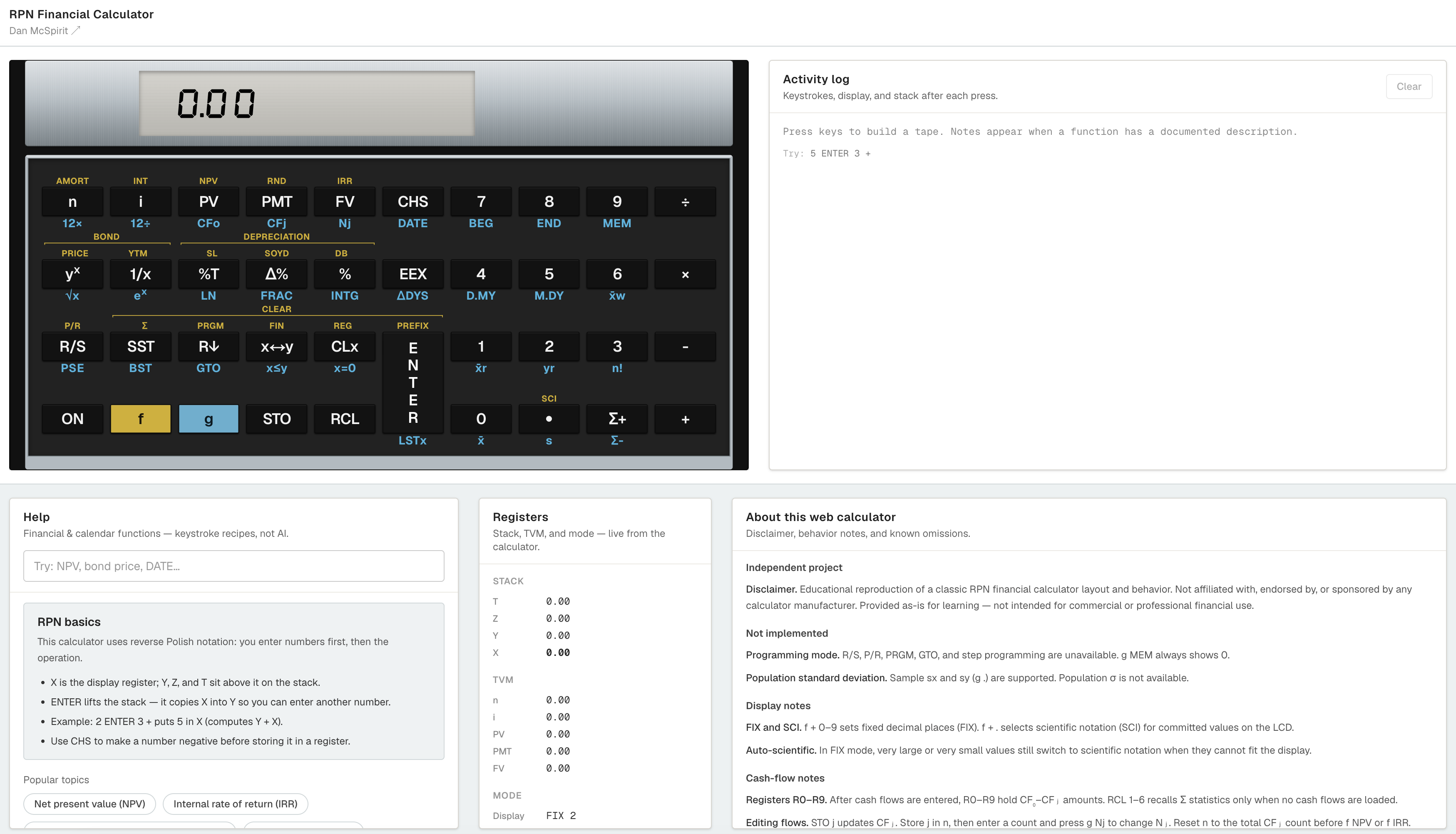 RPN Financial Calculator